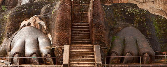 Sigiriya rock fortress lion paws staircase